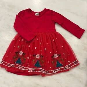 Hanna Andersson Christmas Red Dress with embroidered reindeer